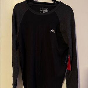 Aeropostale Black Ribbed Long Sleeve Top